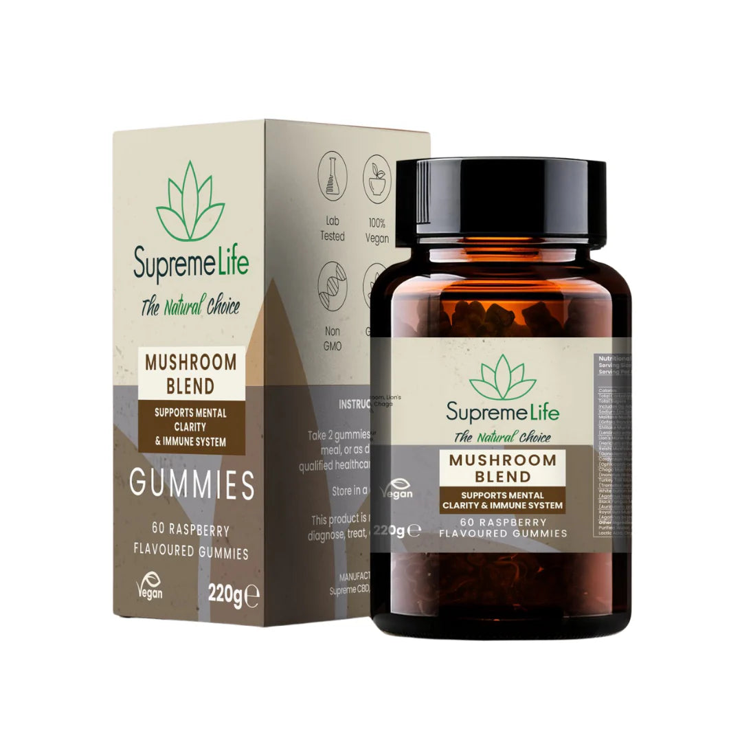 Supreme Life Mushroom Blend Gummies (60x Raspberry Flavour Gummies)