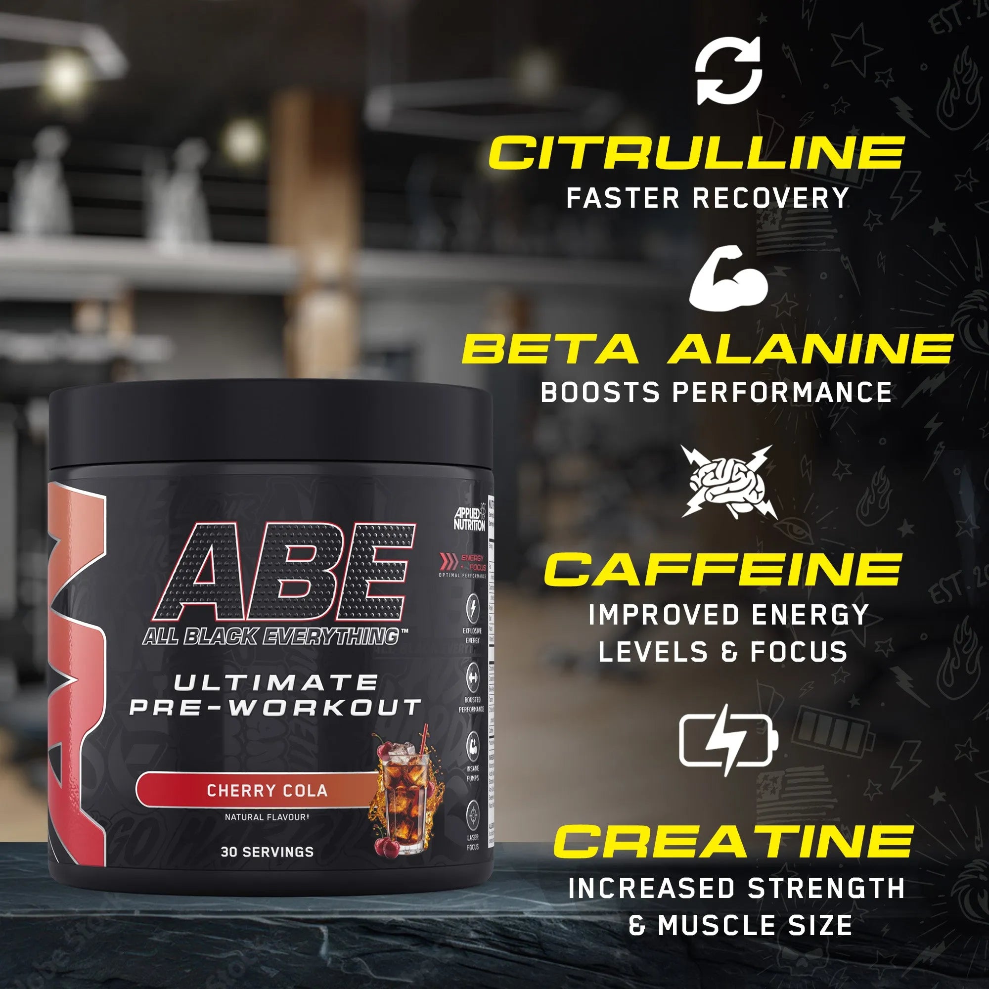 Applied Nutrition ABE All Black Everything - Extremely Potent Pre-Workout Powder - 30 Servings