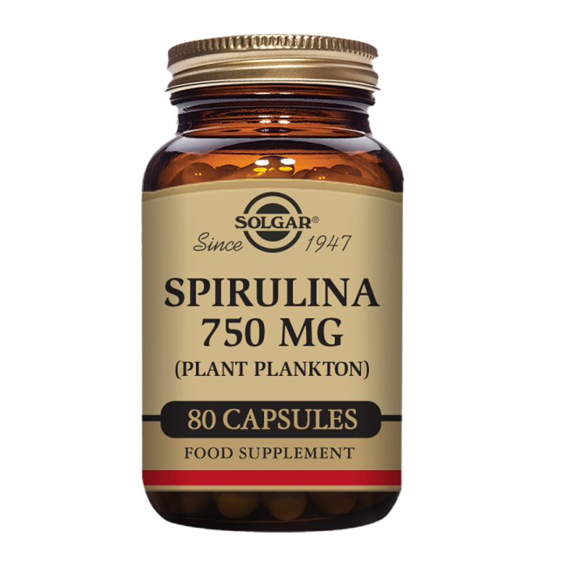 Solgar Spirulina 750 mg Capsules - Pack of 80