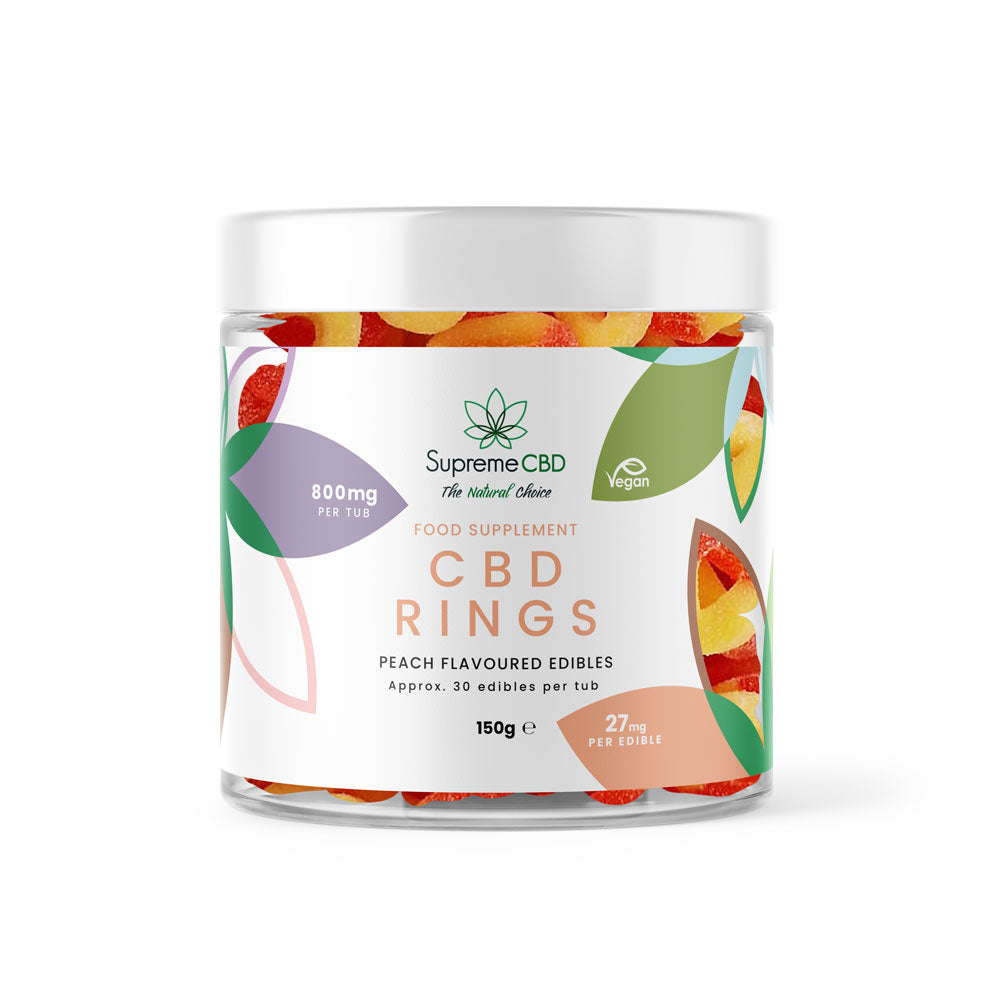 SupremeCBD CBD Gummy Peach Rings (800mg)