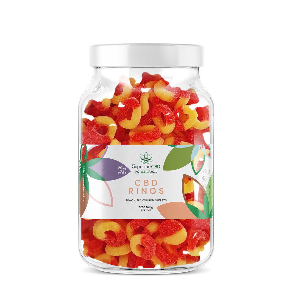 SupremeCBD CBD Large Peach Rings (3200mg)