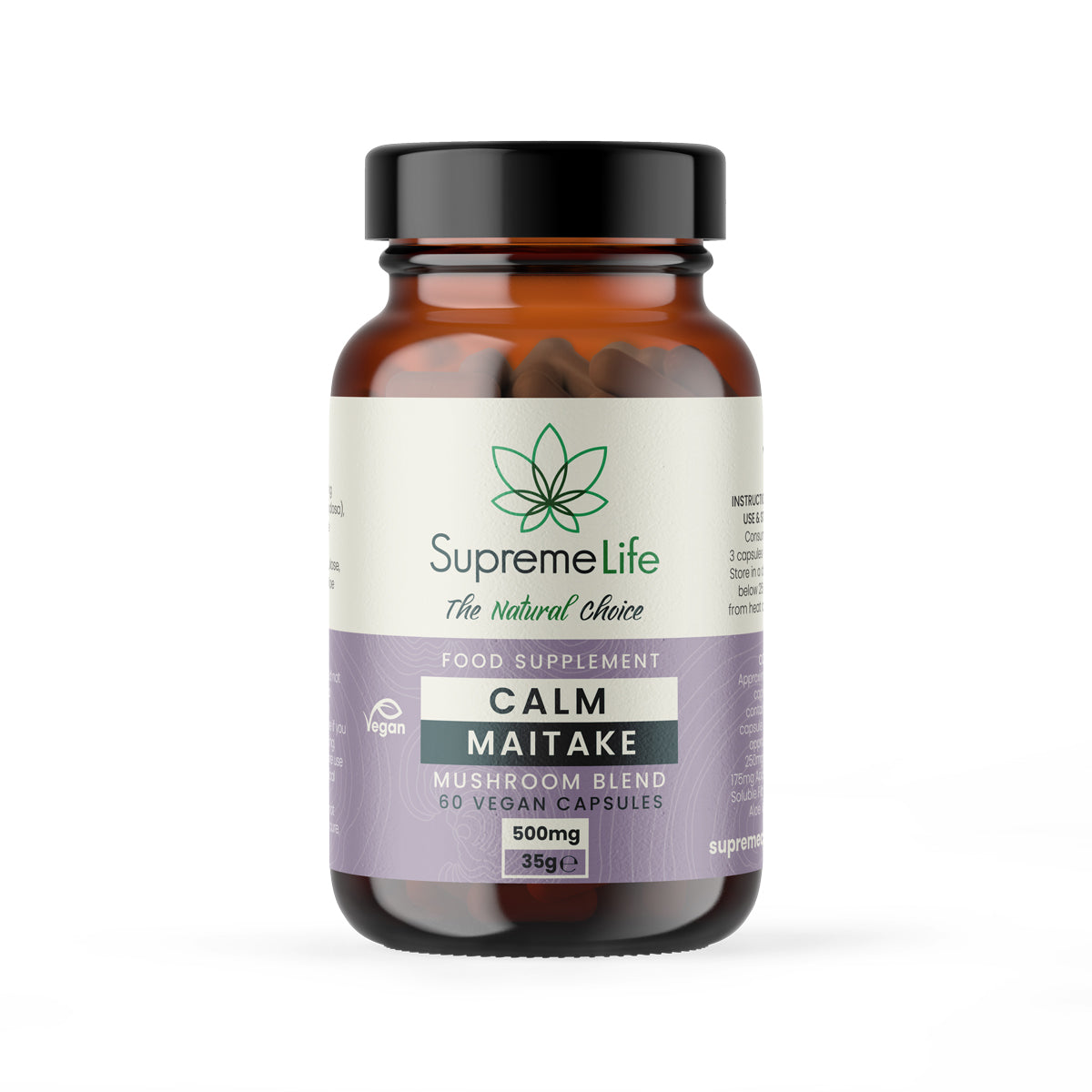SupremeCBD Maitake Mushroom Vegan Capsules - Calm (500mg)