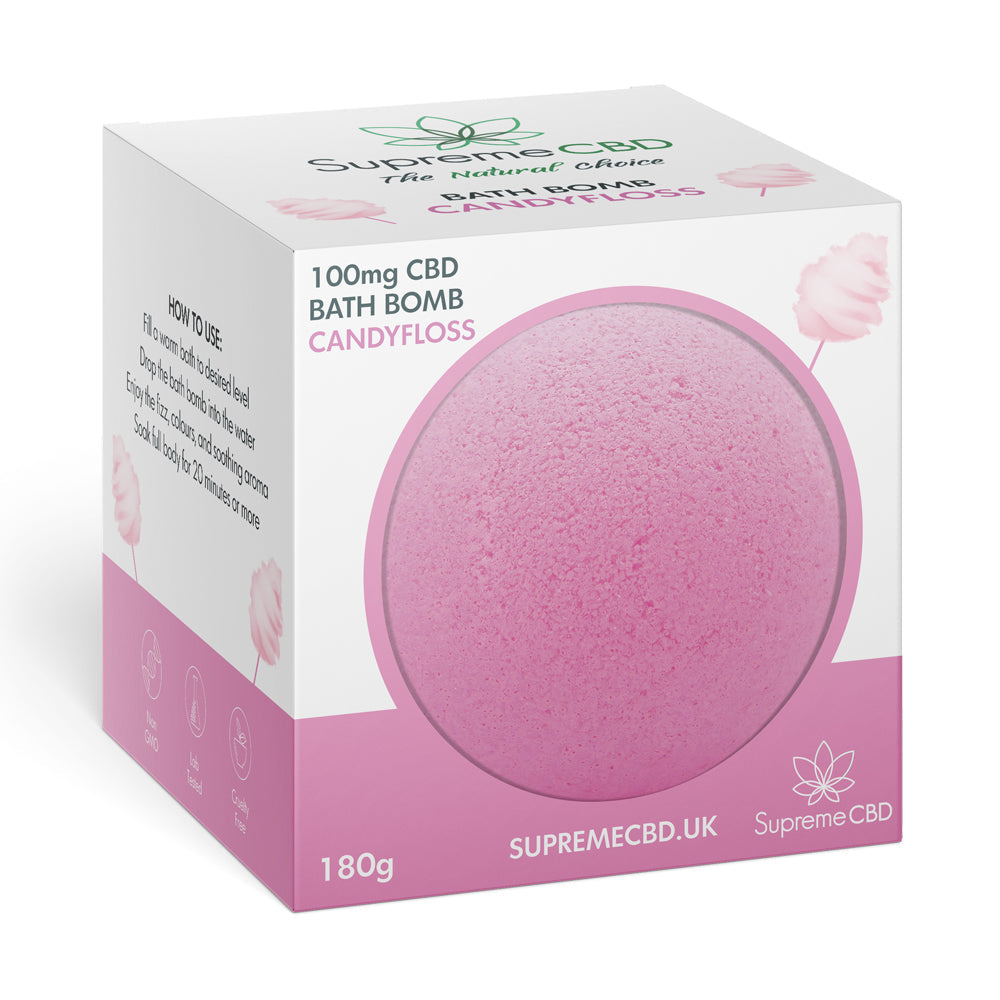 SupremeCBD Bath Bomb - Candy Floss (100mg)