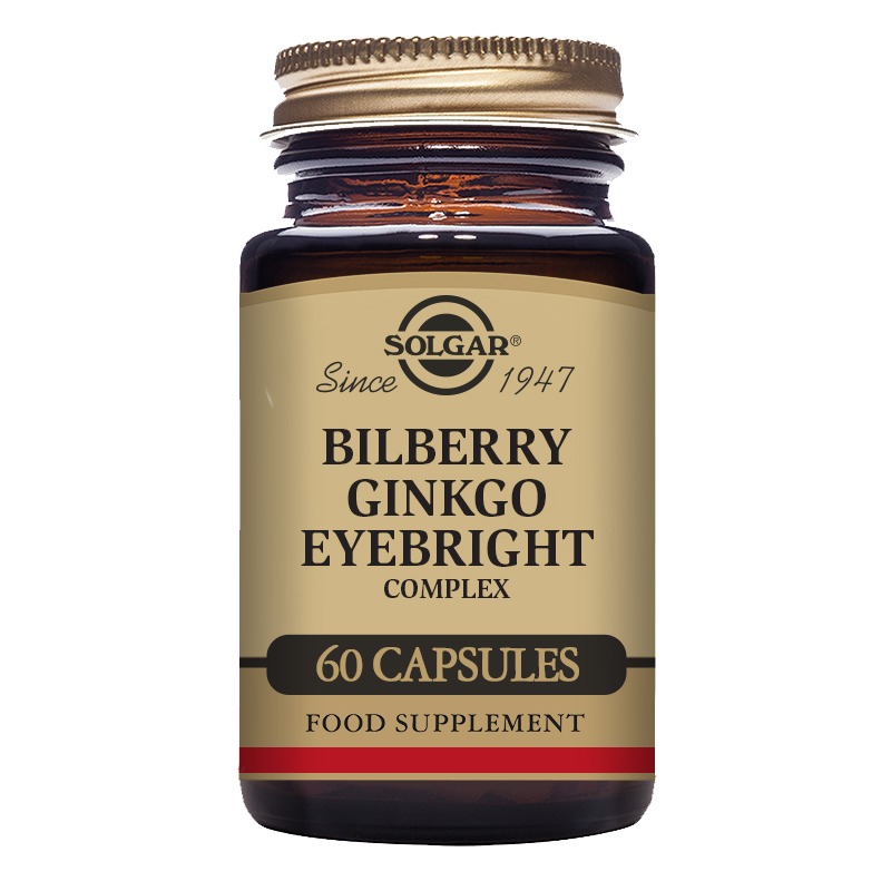 Solgar Bilberry Ginkgo Eyebright Complex Vegetable Capsules - Pack of 60