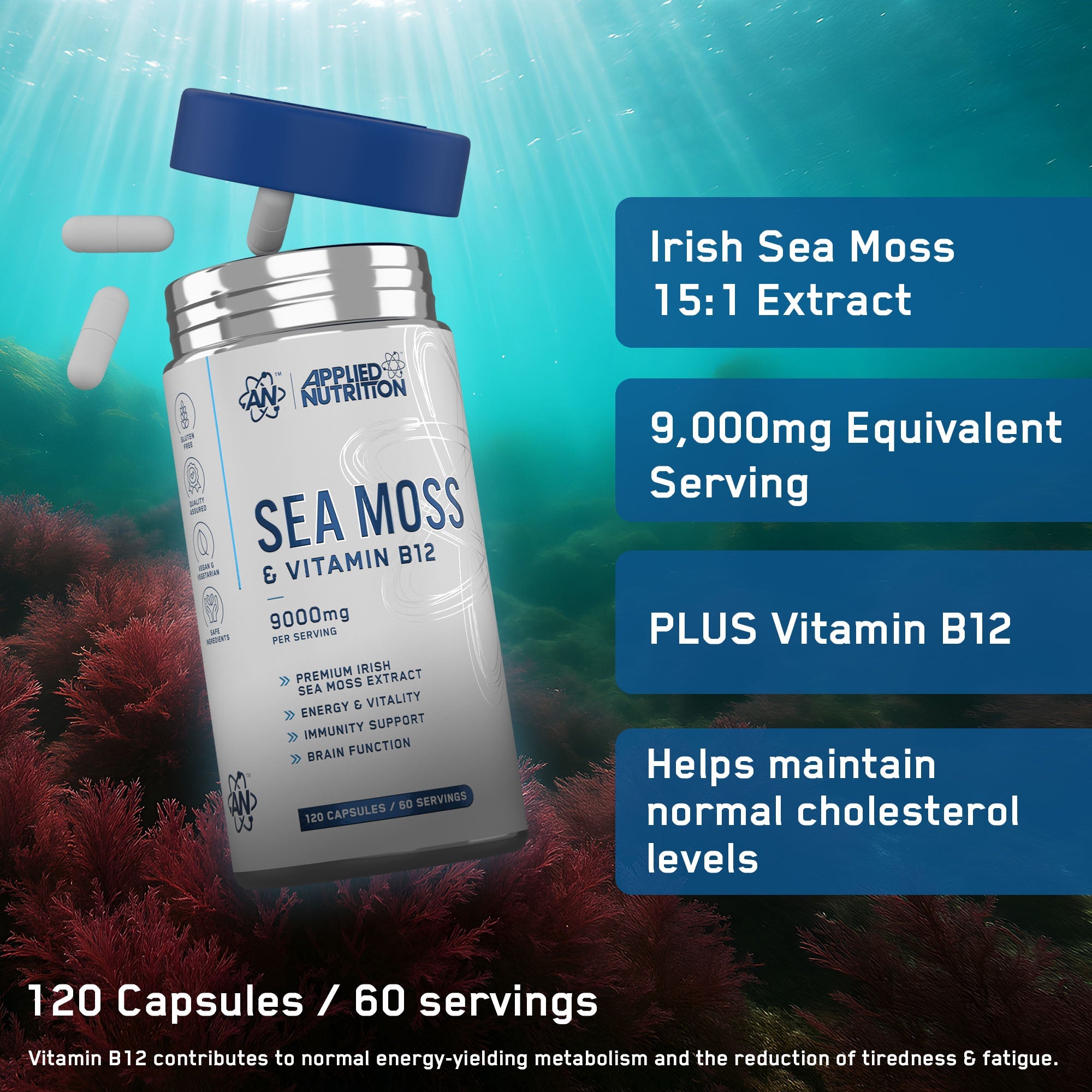 Applied Nutrition Sea Moss & Vitamin B12 Capsules