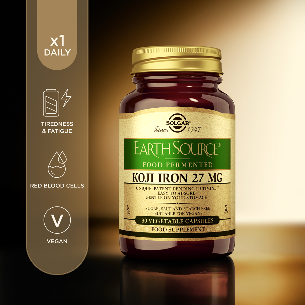 Solgar Earth Source Food Fermented Koji Iron 27 mg - Pack of 30