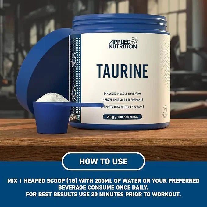 Applied Nutrition Taurine Supplement 200g -  Premium Performance Amino Acid - 200 Servings