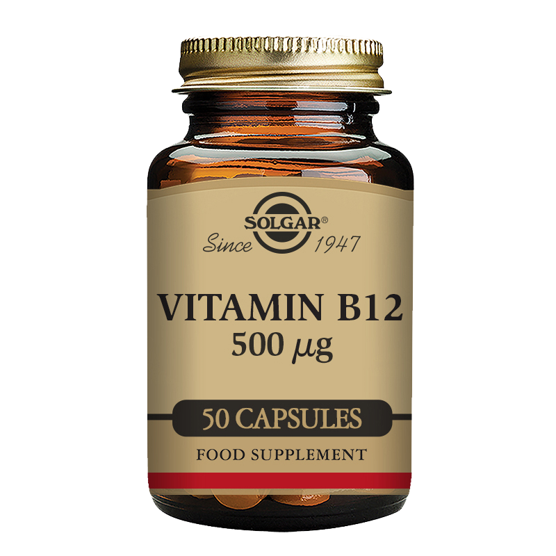 Solgar Vitamin B12 500 mcg Vegetable Capsules - Pack of 50