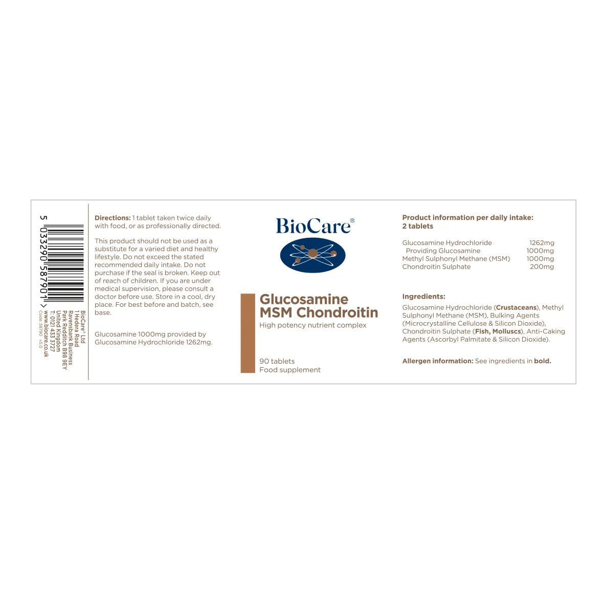 Biocare Glucosamine MSM Chondroitin