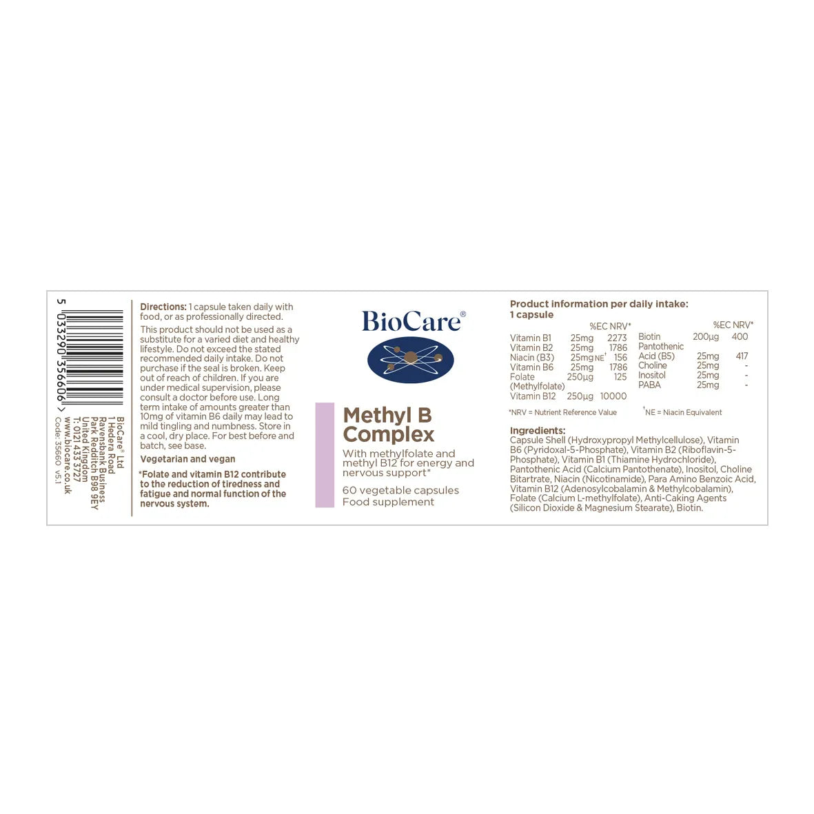 Biocare Methyl B Complex - 60 Capsules