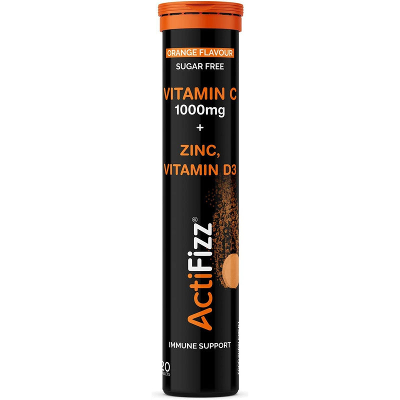 2X ActiFizz Vitamin C 1000mg, Zinc + Vitamin D3 20 Effervescent Tabs Orange Flavour Immune System Booster