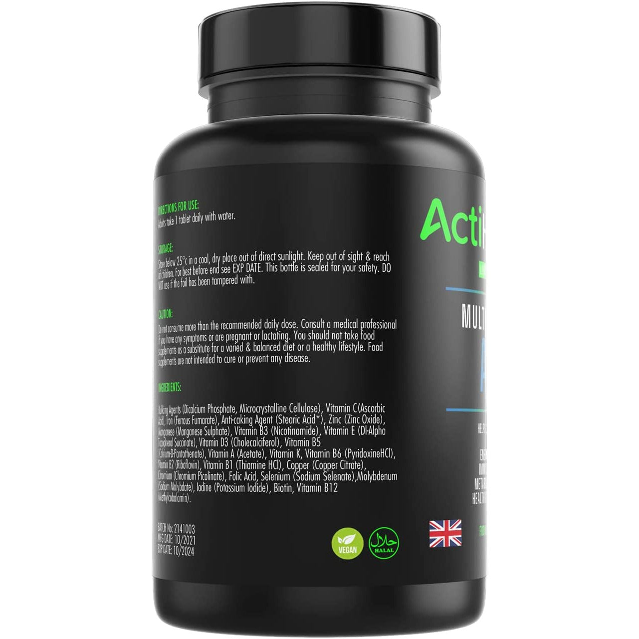 ActiHealth Multi-Vitamin A-Z for Men & Women 35 Tablets Easy To Swallow