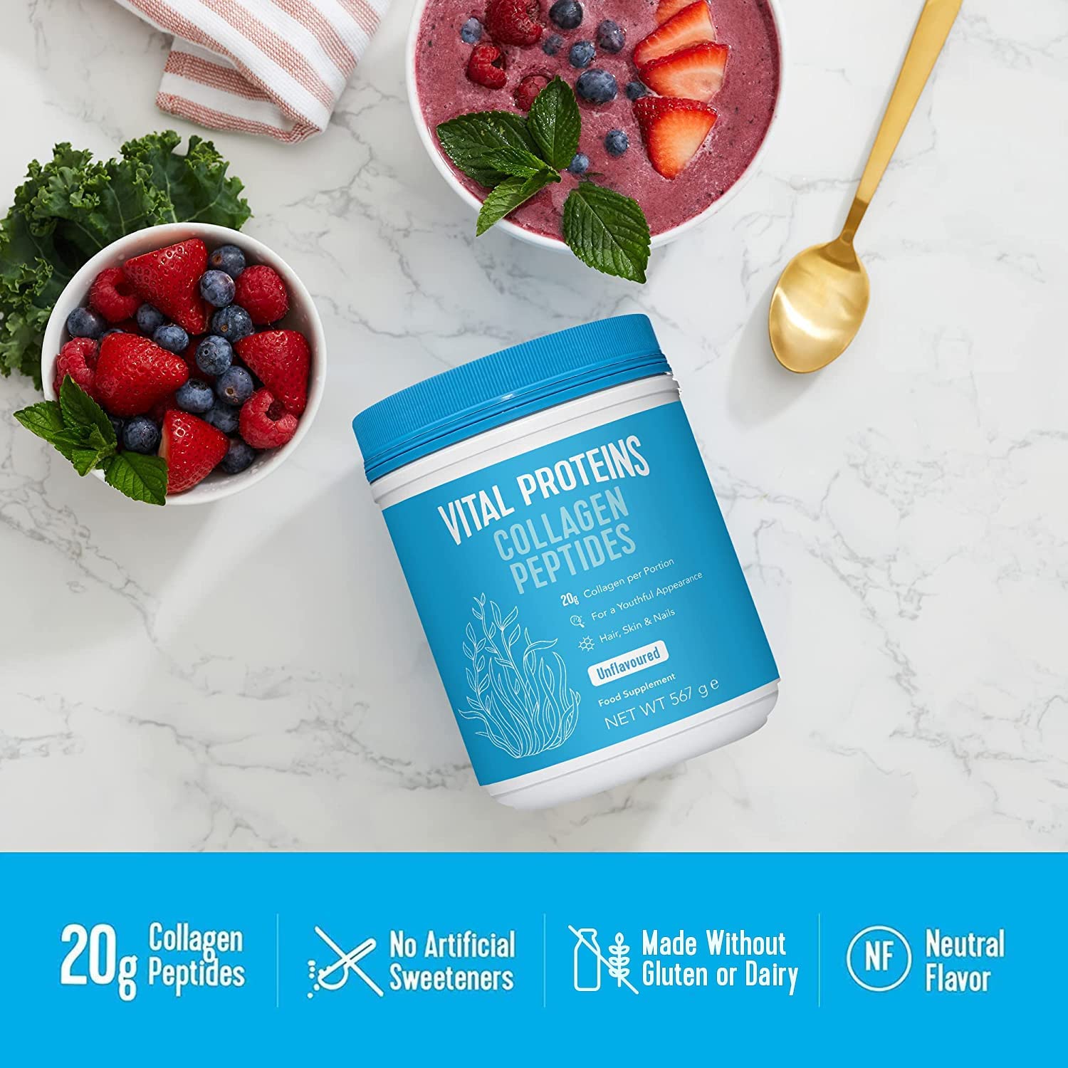 Vital proteins Collagen Peptides Unflavoured 567g Long Expiry Date