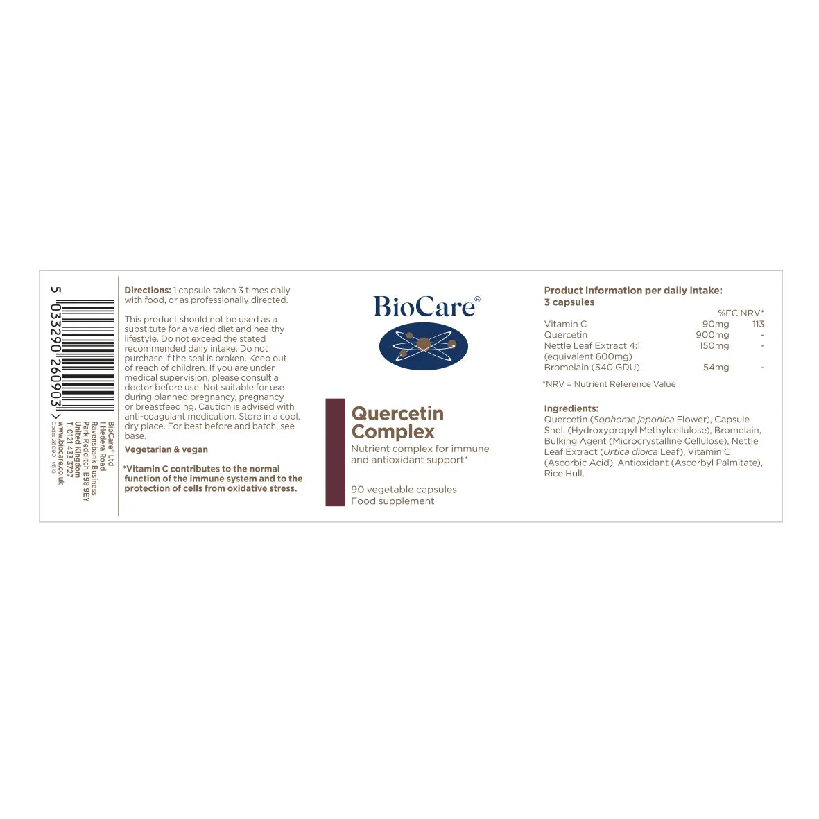 Biocare Quercetin Complex 90 Capsules