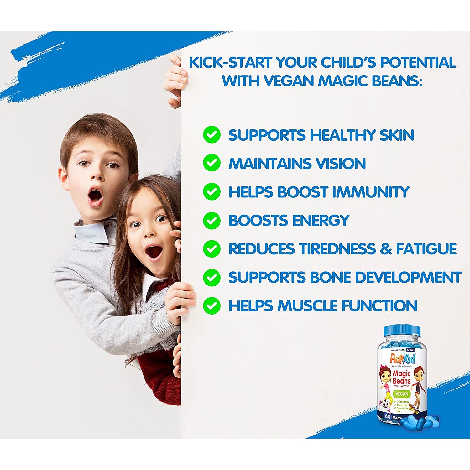 ActiKid Magic Beans Kids Vitamins Kids Multivitamin 60 Jelly Beans