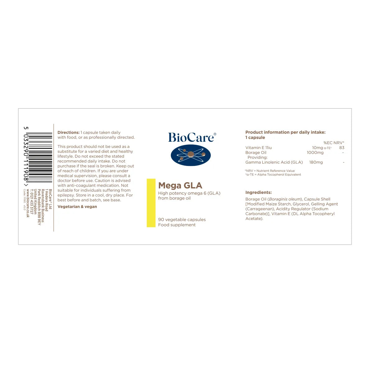 Biocare Mega GLA (Omega-6) 90 Caps