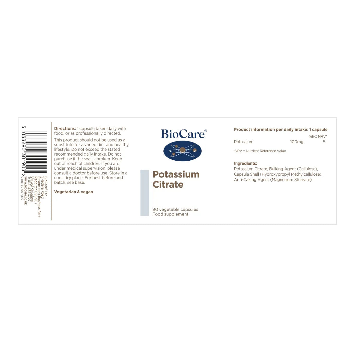 Biocare Potassium Citrate 90 Capsules