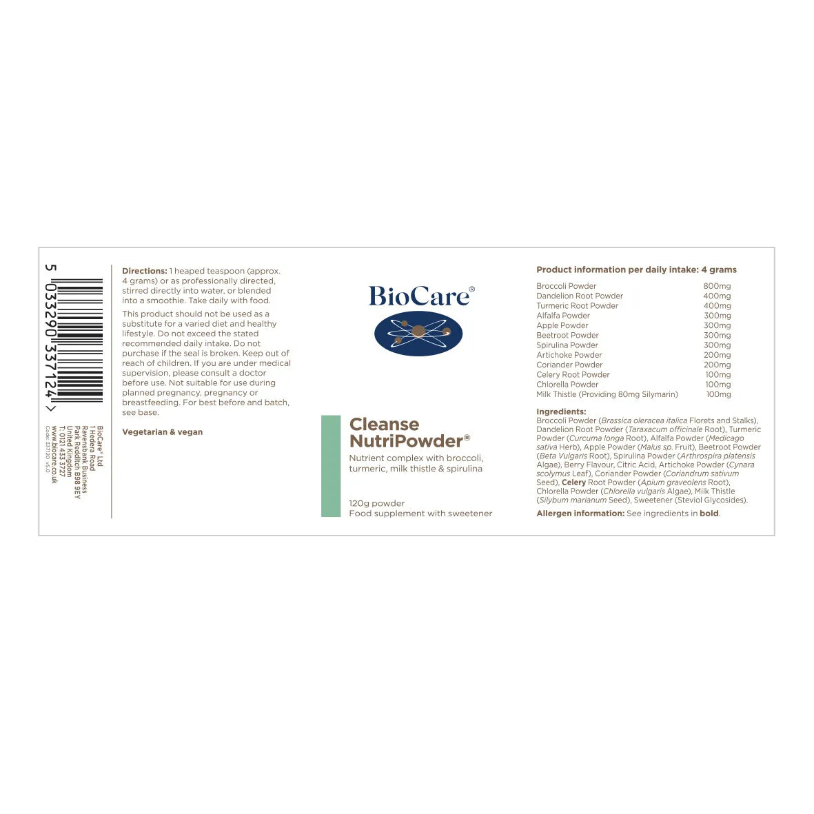 Biocare Cleanse NutriPowder 120g