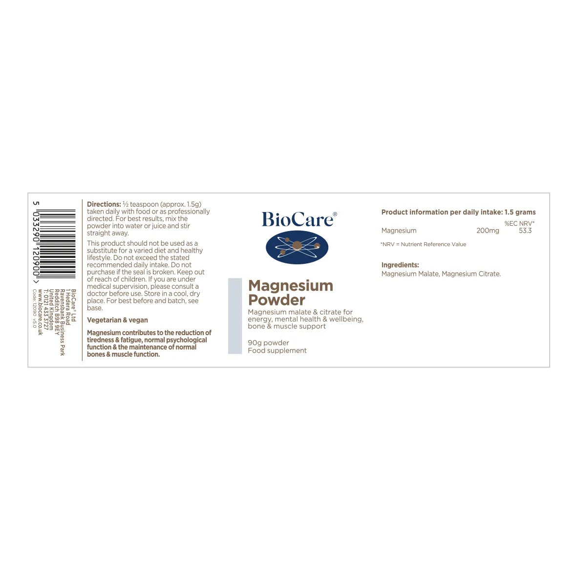 Biocare Magnesium Powder 90g