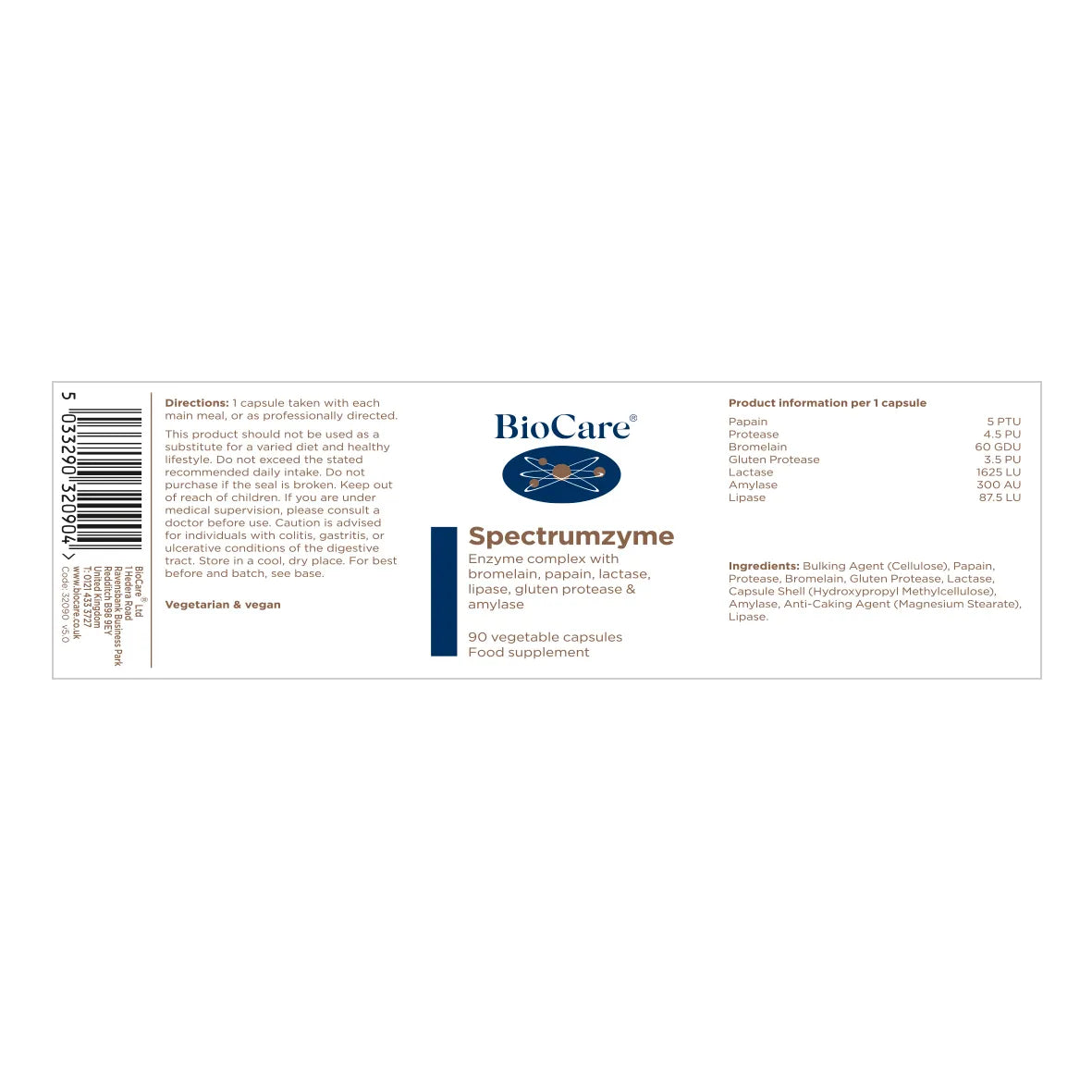 Biocare Spectrumzyme (Enzyme Complex) 90 Caps