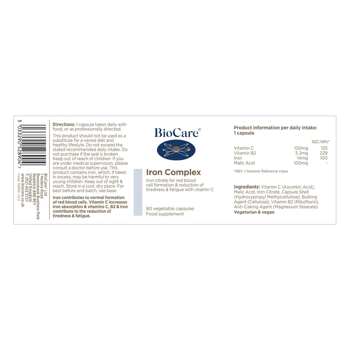 Biocare Iron Complex 90 Capsules