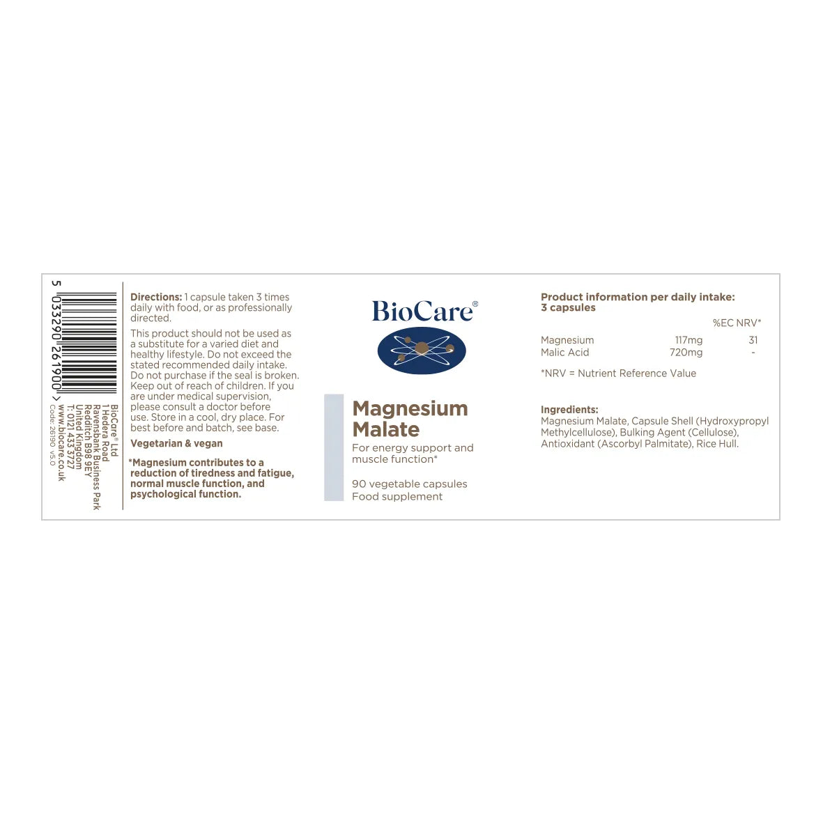 Biocare Magnesium Malate 90 Capsules